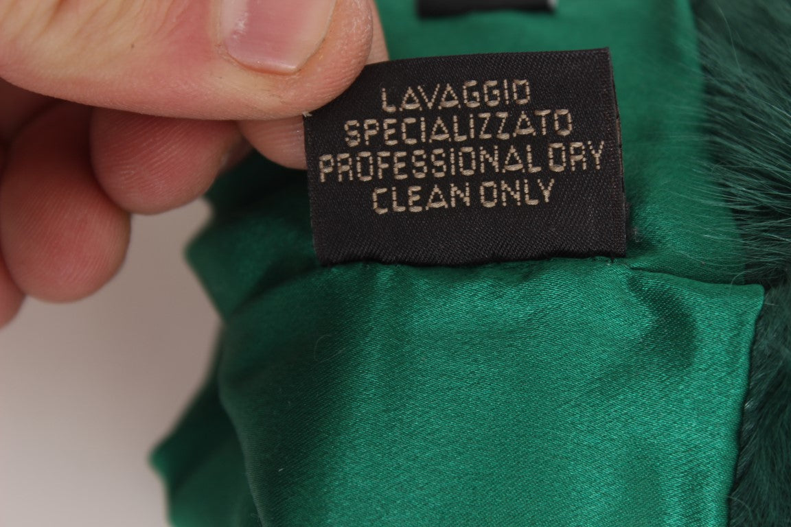 Guantes de codo de piel Xiangao de cuero verde