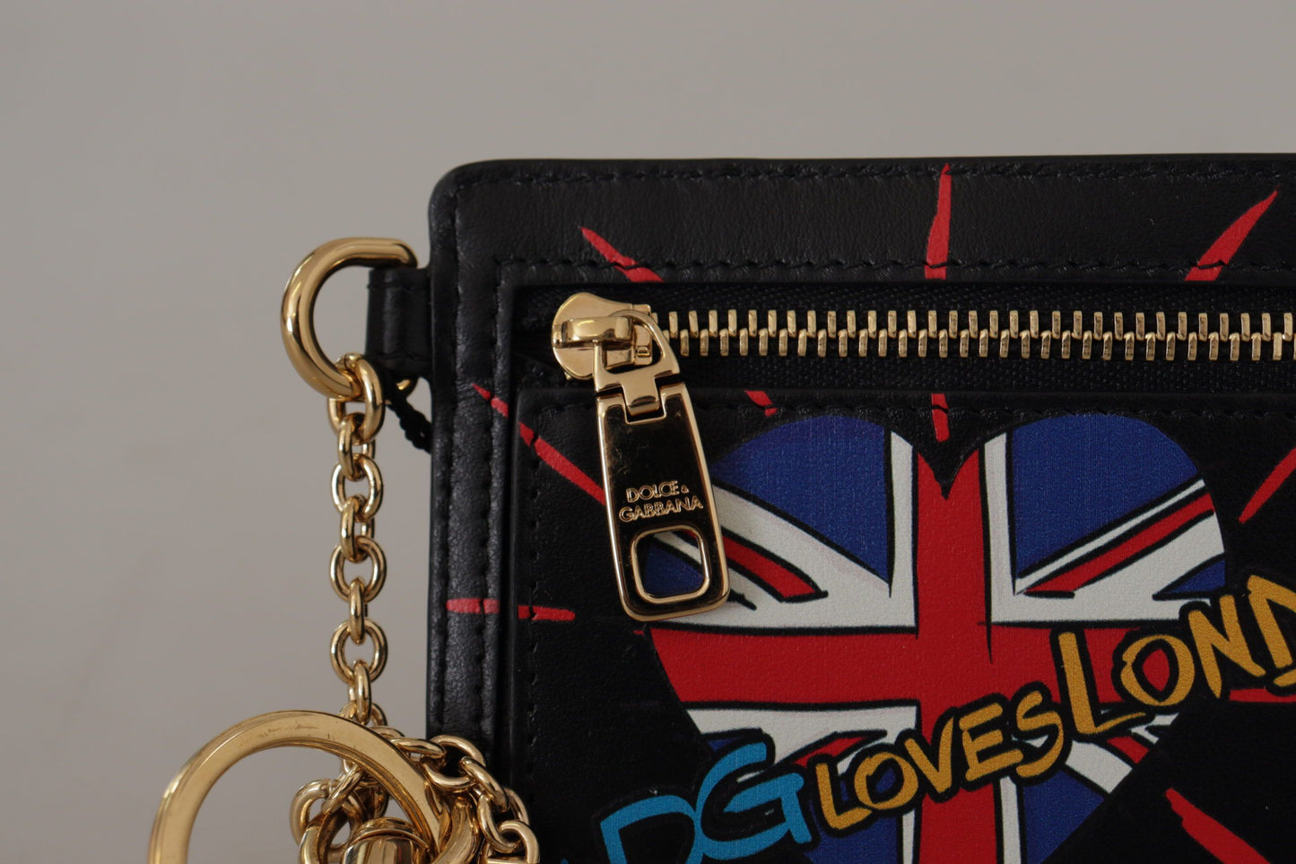 Llavero, tarjetero y monedero de cuero negro #DGLovesLondon