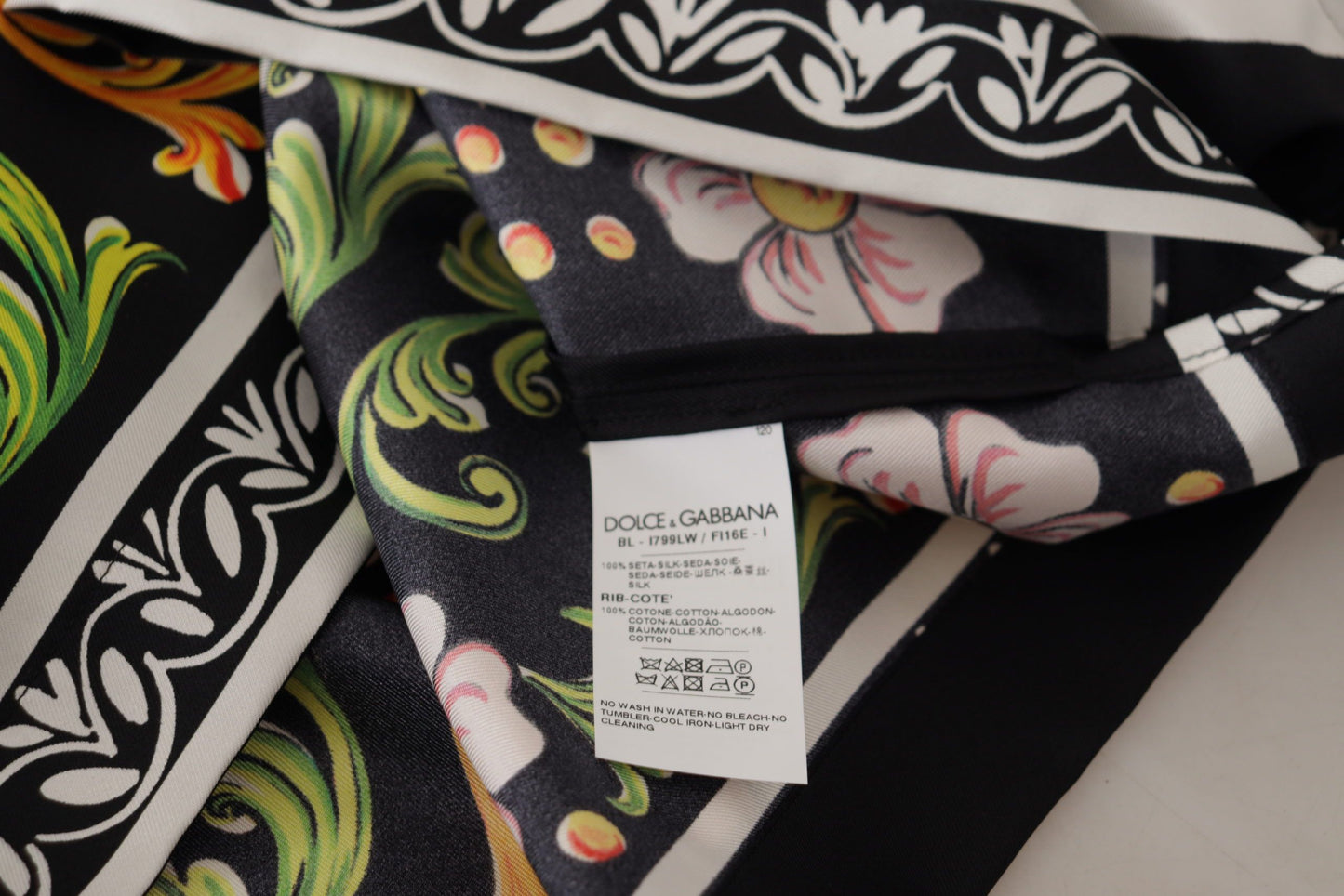 Blusa suelta de manga larga barroca con estampado multicolor