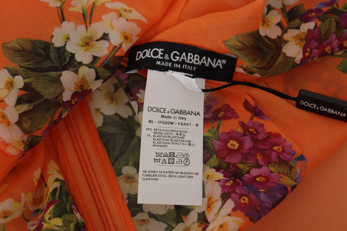 Blusa de manga larga con estampado floral naranja