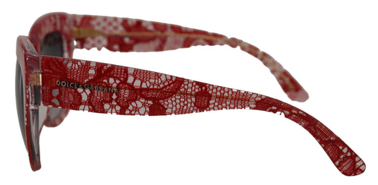 Red Lace Acetate Rectangle Shades DG4231F Sunglasses