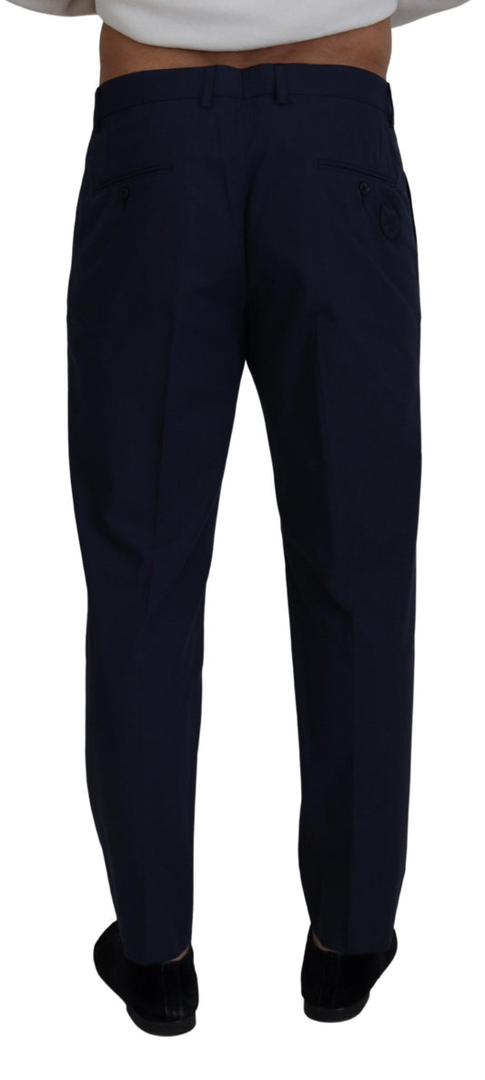 Pantalones chinos ajustados de algodón azul