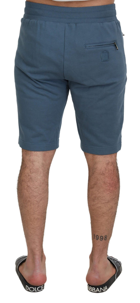 Bermudas casuales de algodón azul para hombre