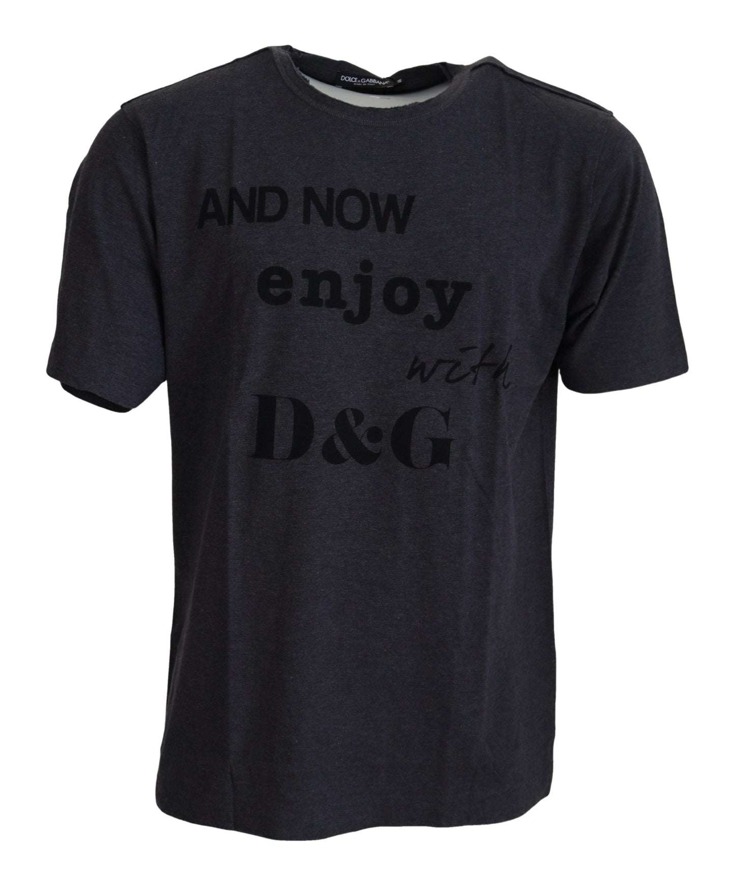 Gray Crewneck Cotton Short Sleeve T-shirt