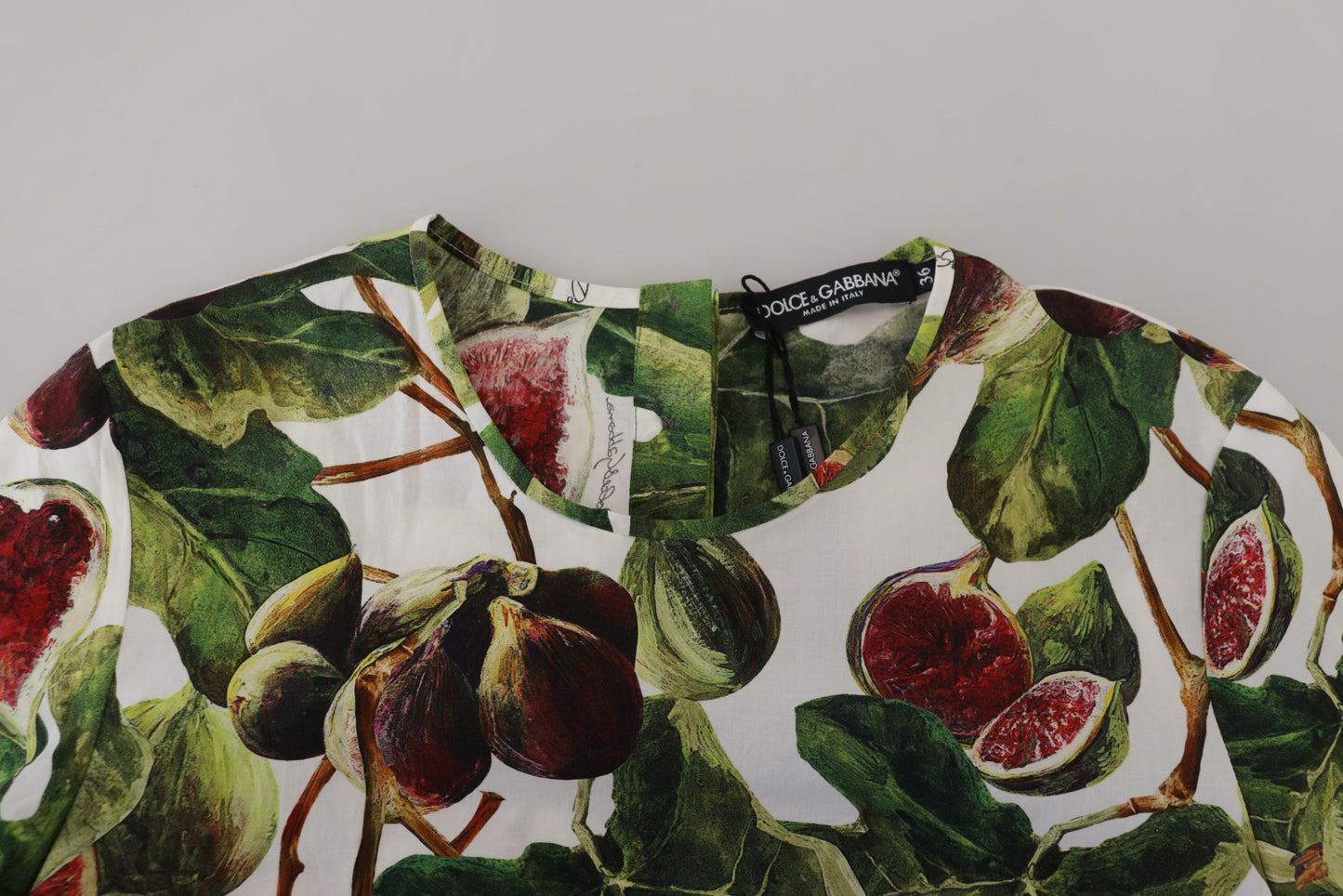Blusa de algodón con cuello redondo y camiseta de frutas