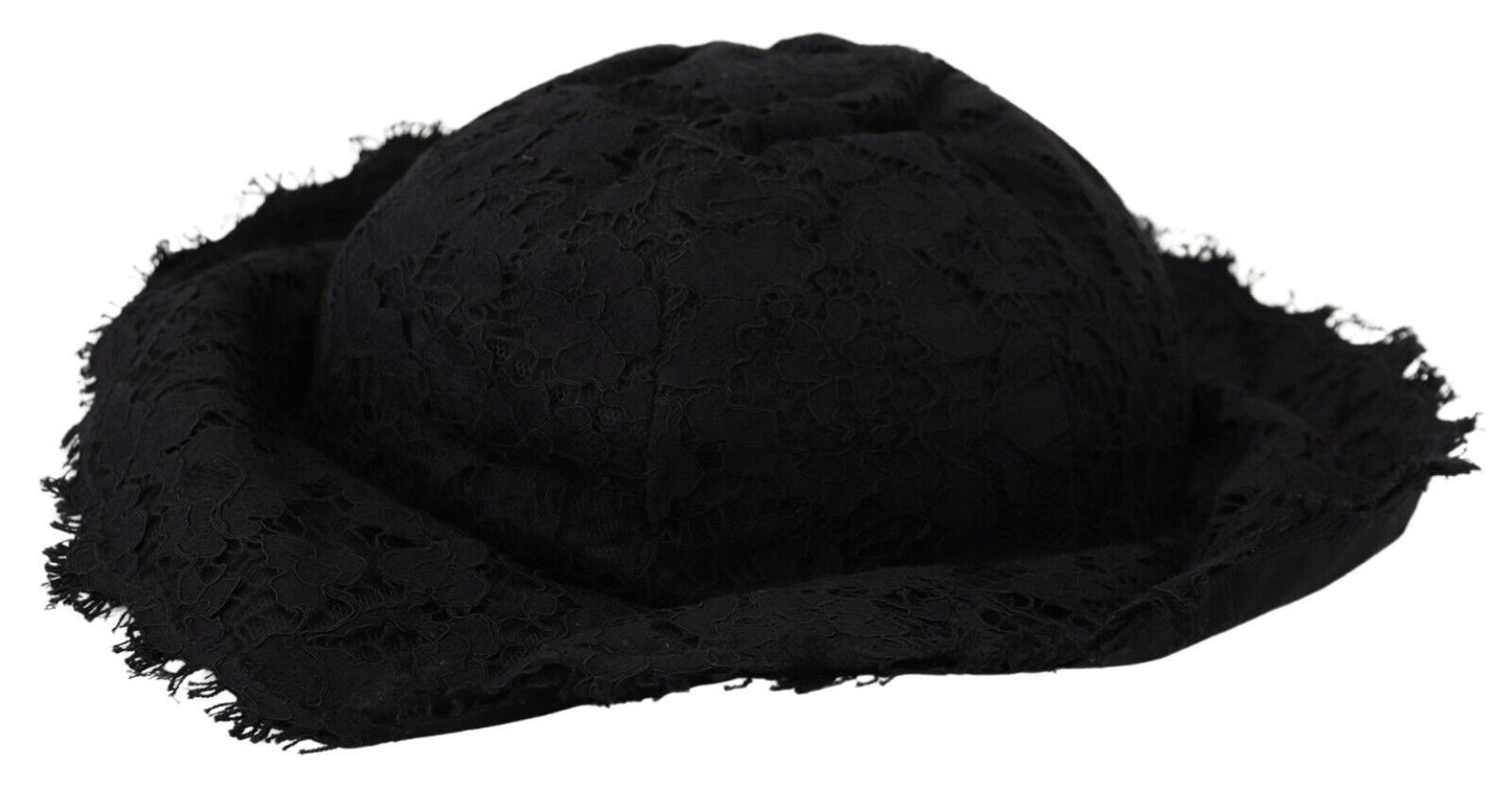 Chapeau d'ombrage à large bord en coton noir
