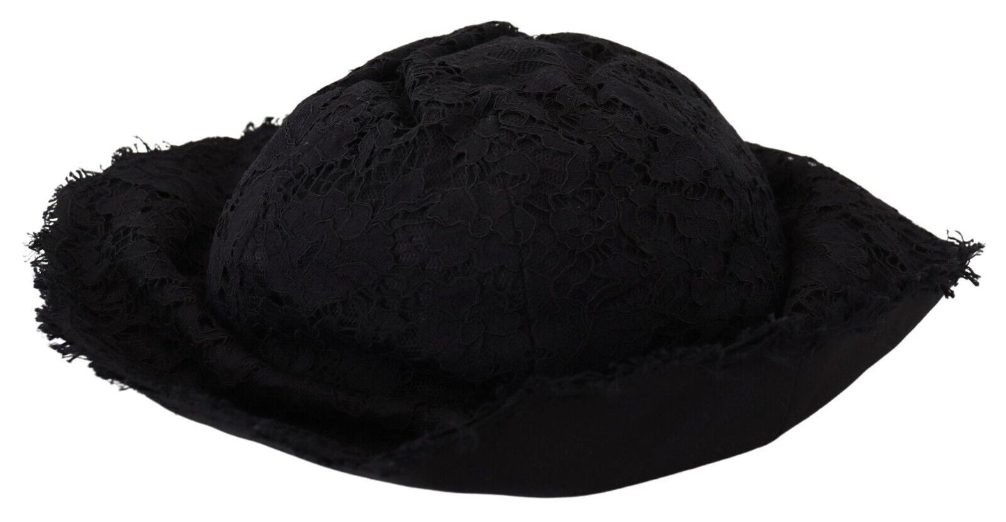 Chapeau d'ombrage à large bord en coton noir