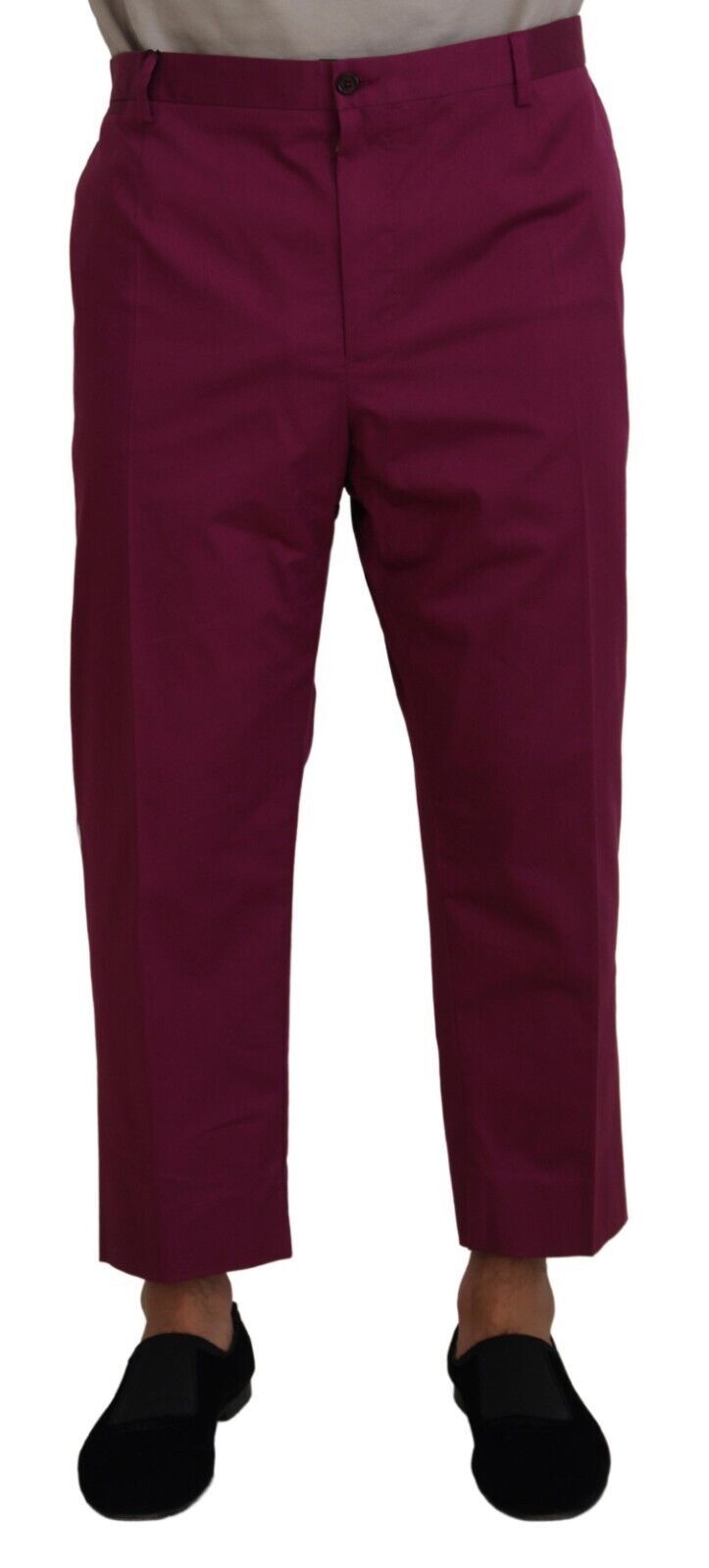Pantalon à poches en coton magenta avec logo DG