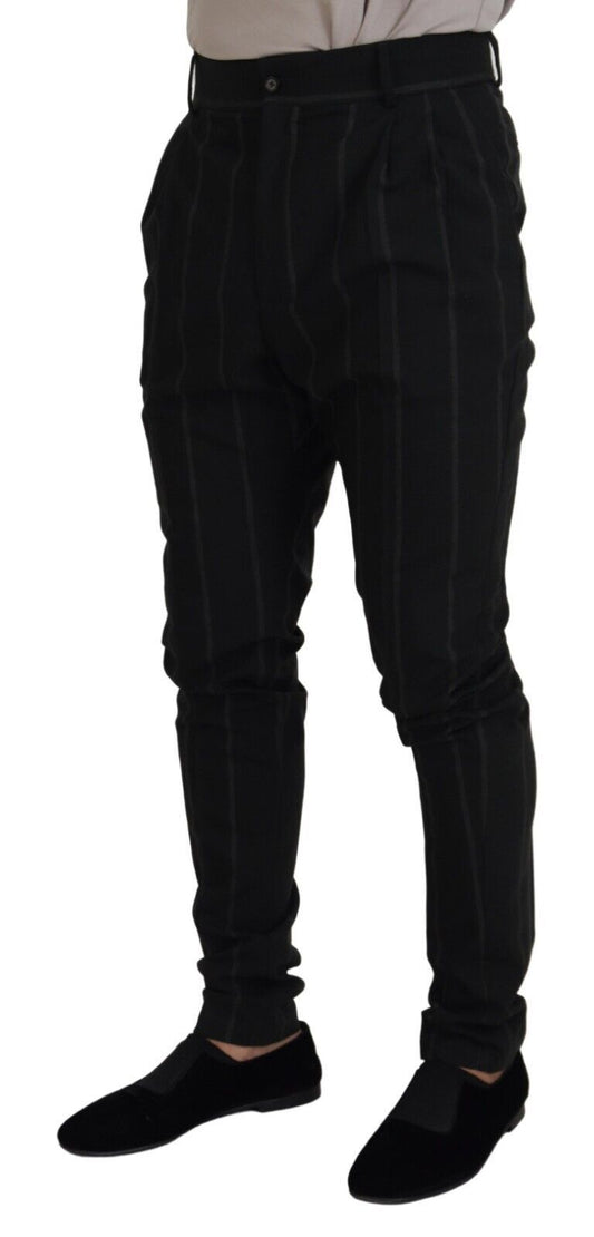 Pantalon en coton à rayures noires pour homme