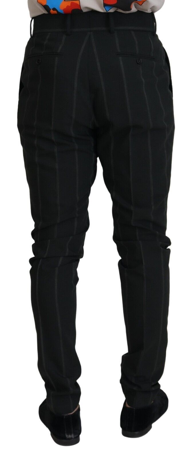 Pantalon en coton à rayures noires pour homme
