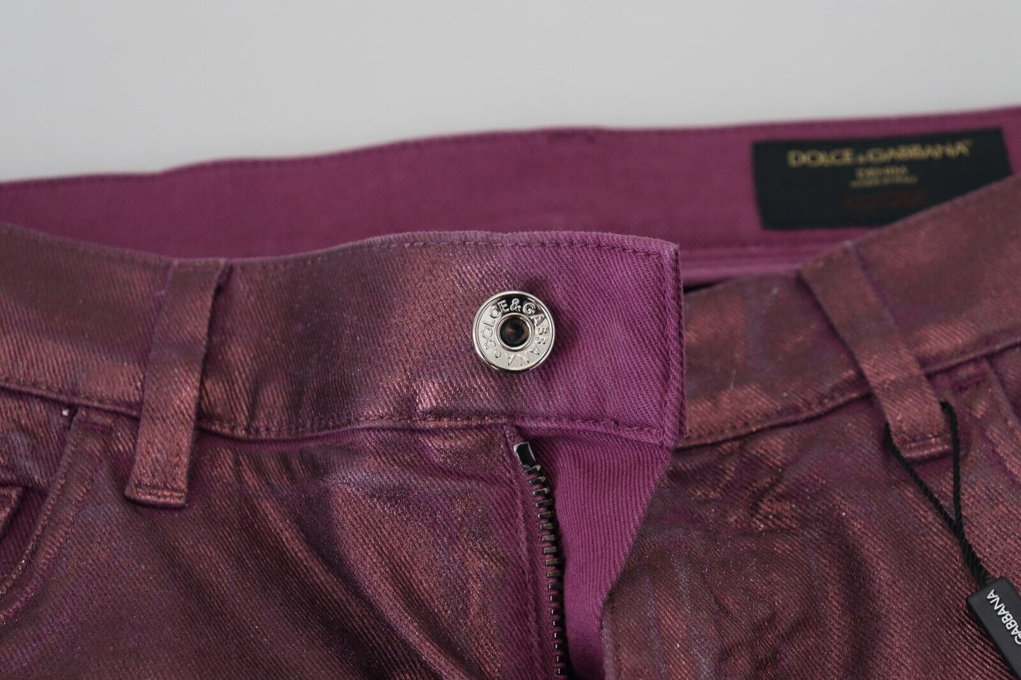 Jean décontracté en coton magenta pour homme avec harnais