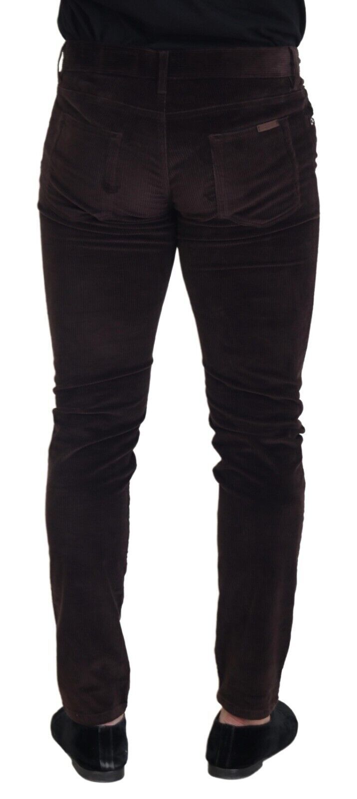 Pantalon décontracté en velours côtelé marron pour homme