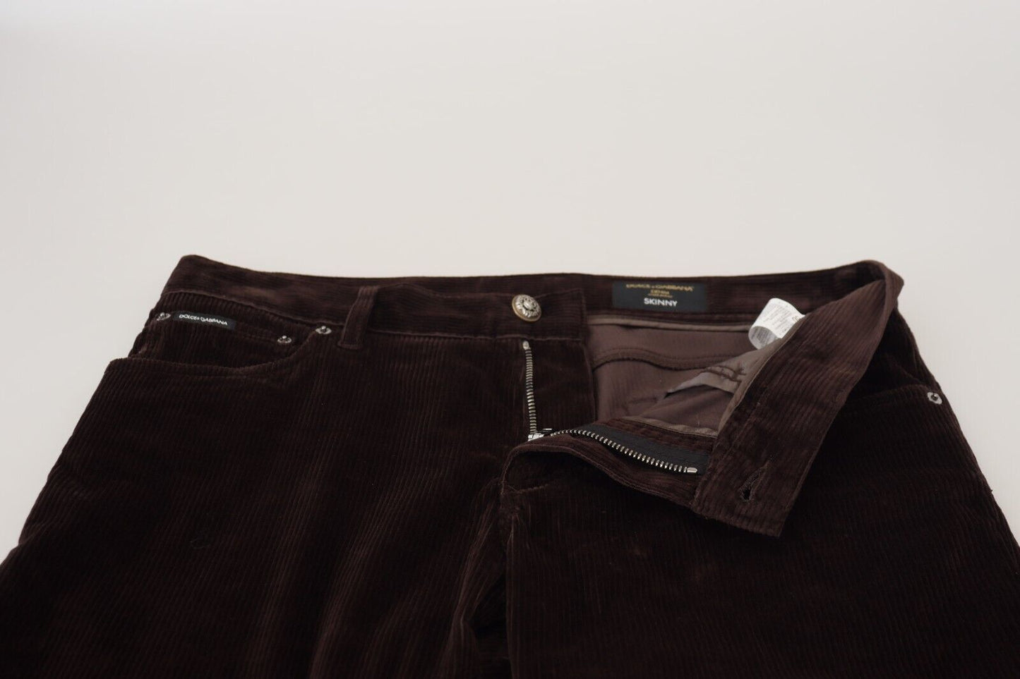 Pantalon décontracté en velours côtelé marron pour homme