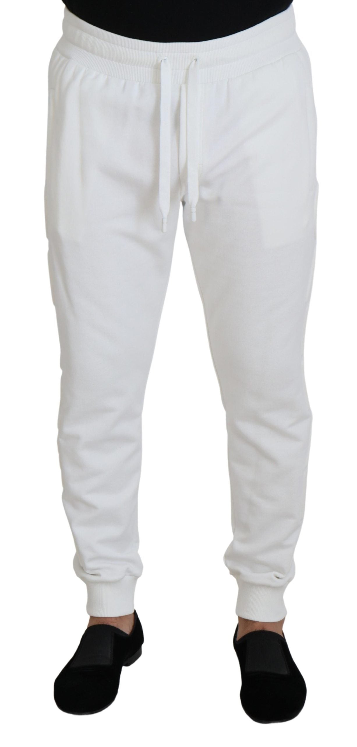 Pantalon de survêtement en coton avec logo sport blanc