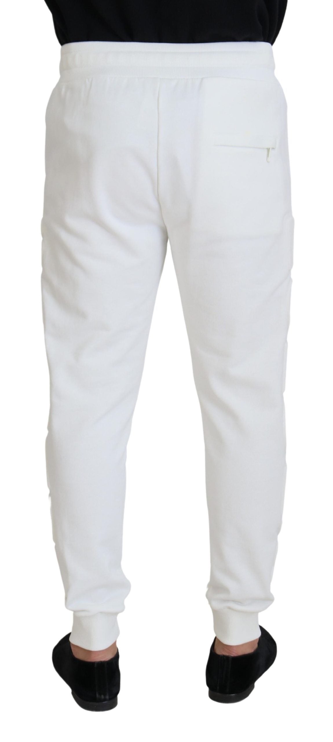 Pantalon de survêtement en coton avec logo sport blanc