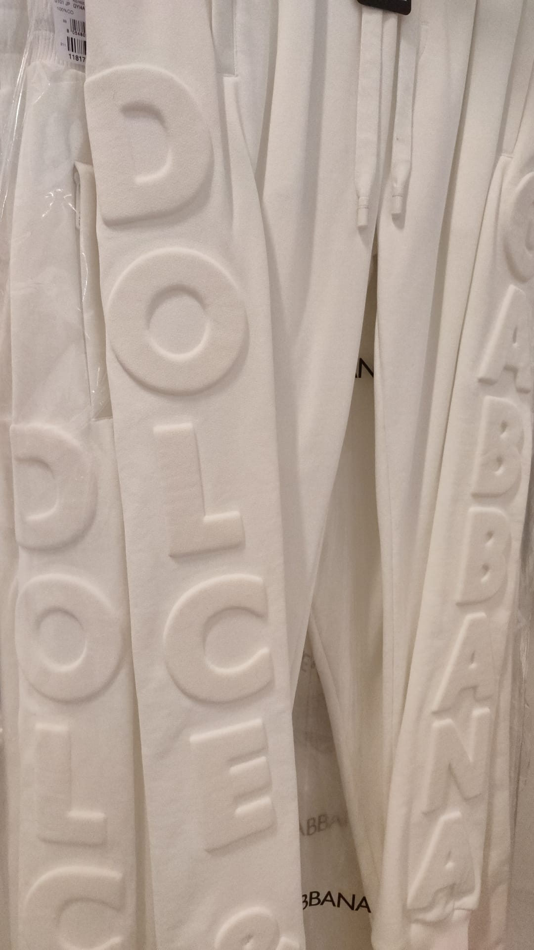 Pantalon de survêtement en coton avec logo sport blanc