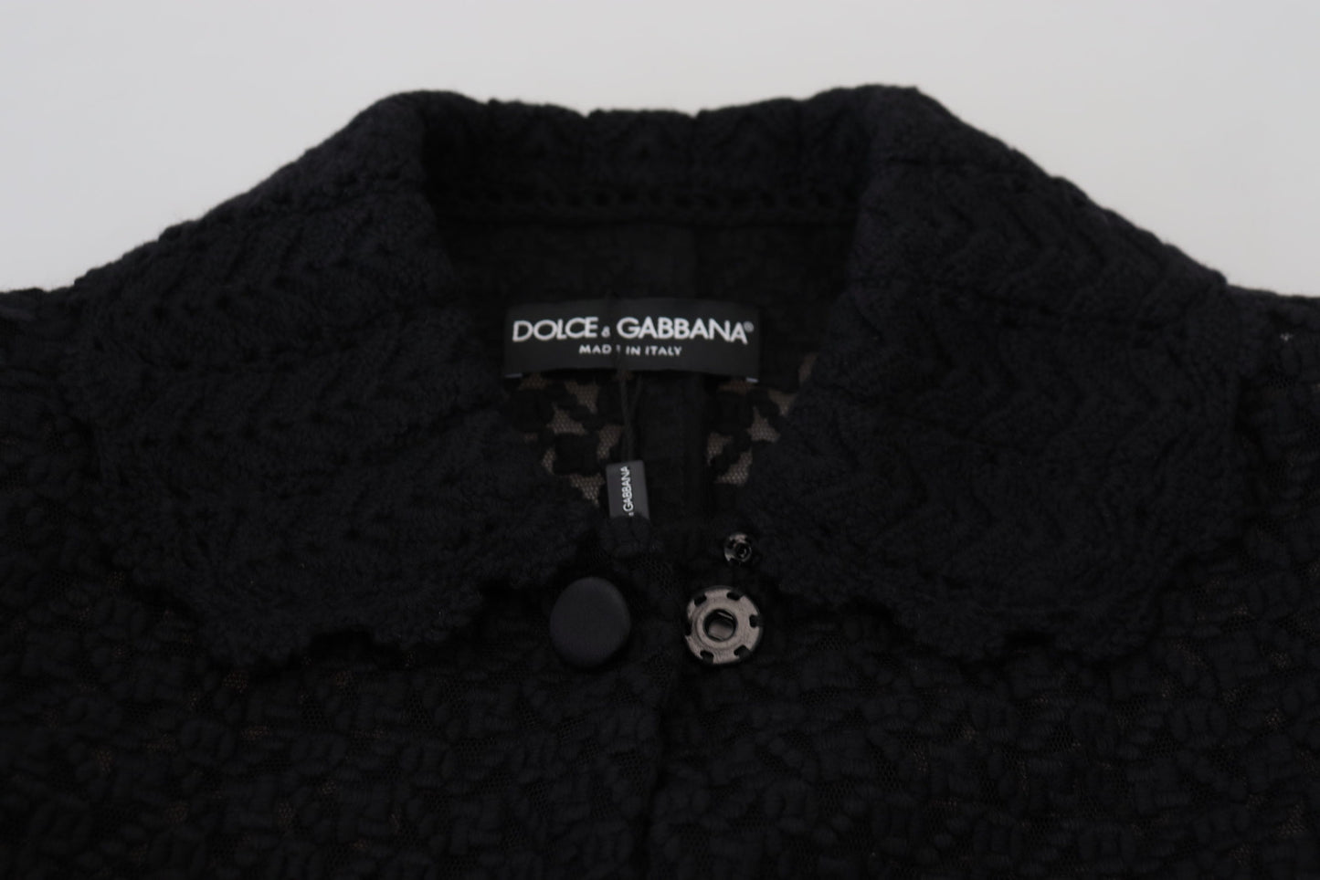 Chaqueta larga de algodón con botones negros