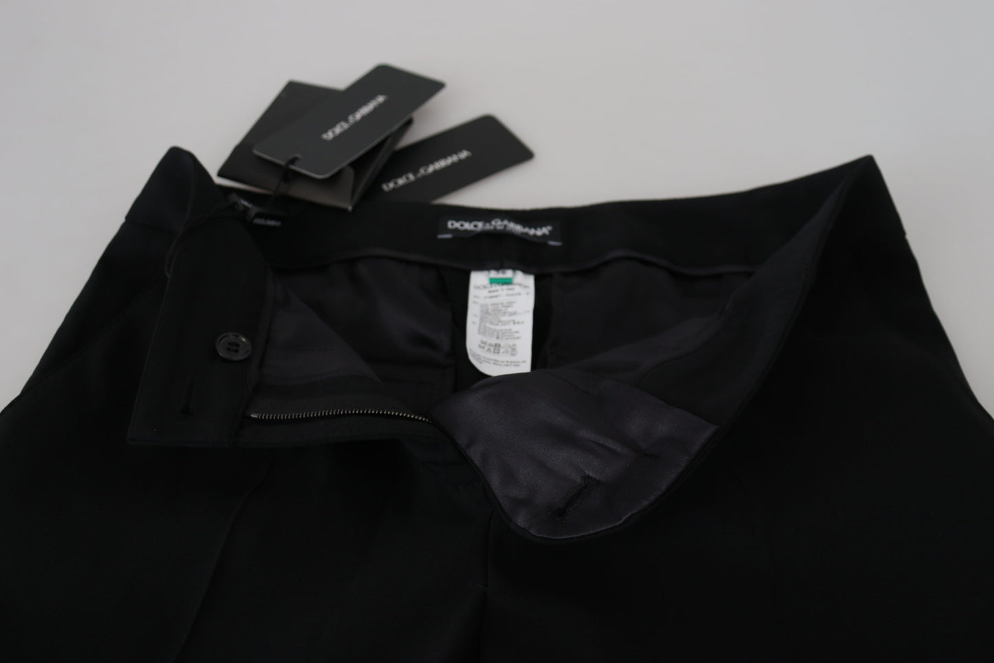 Pantalones negros de cintura alta para mujer