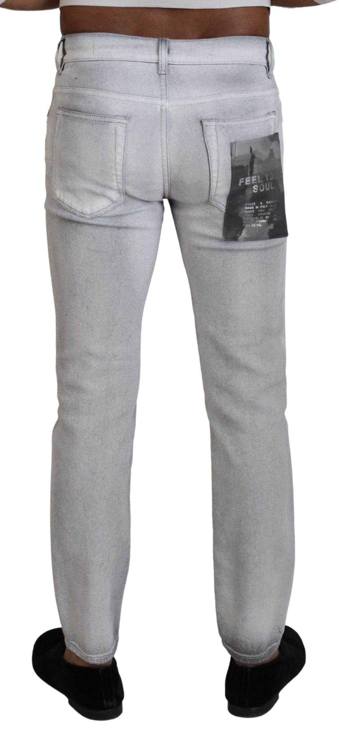 Jean skinny gris délavé pour homme
