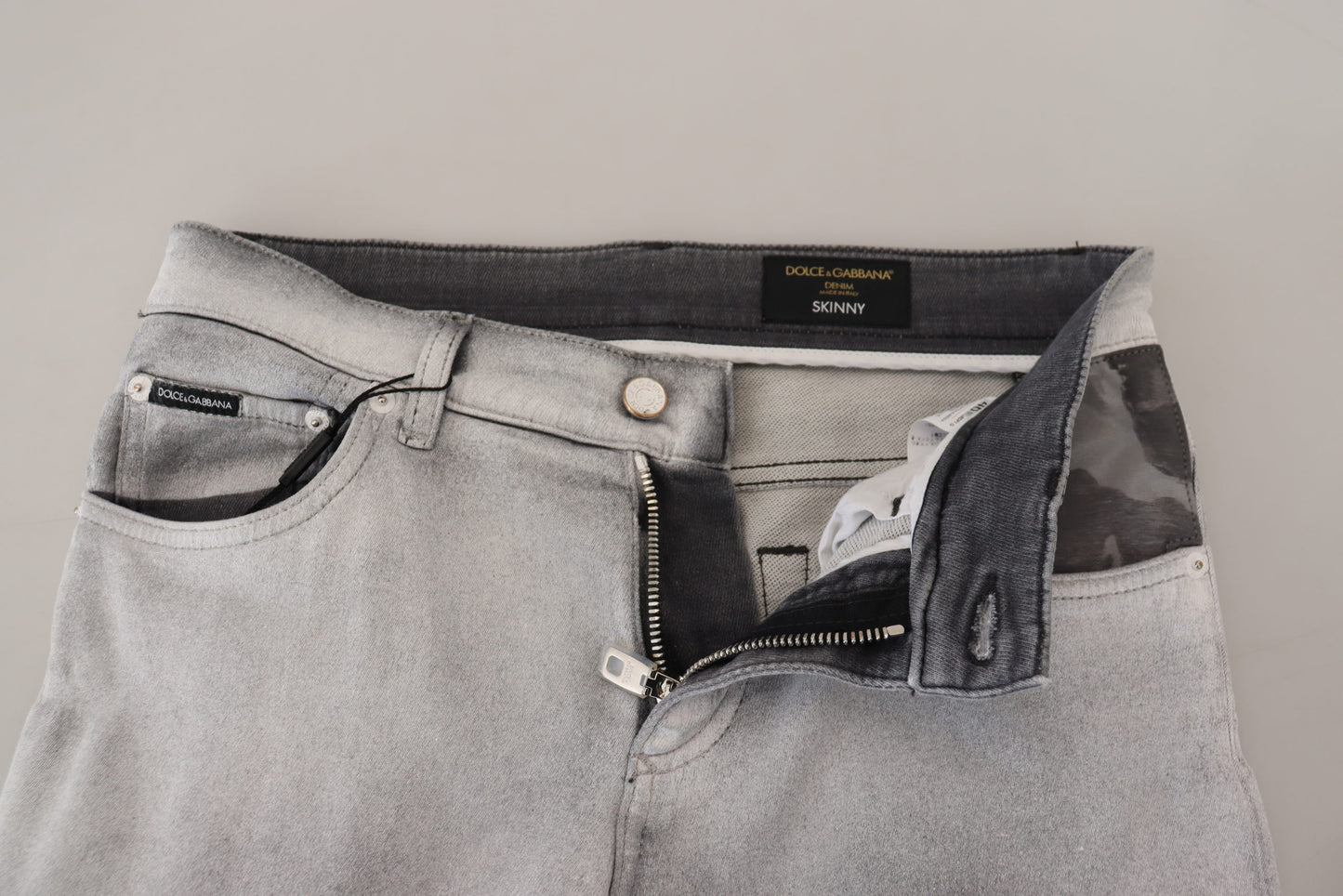 Jean skinny gris délavé pour homme