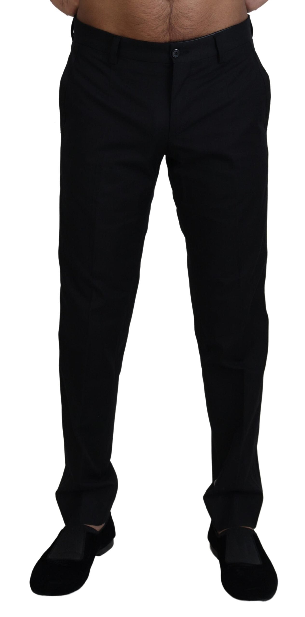 Pantalon chino noir en coton formel