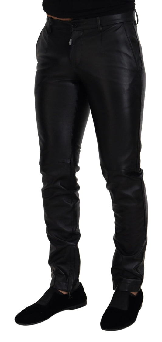 Pantalon skinny extensible noir brillant