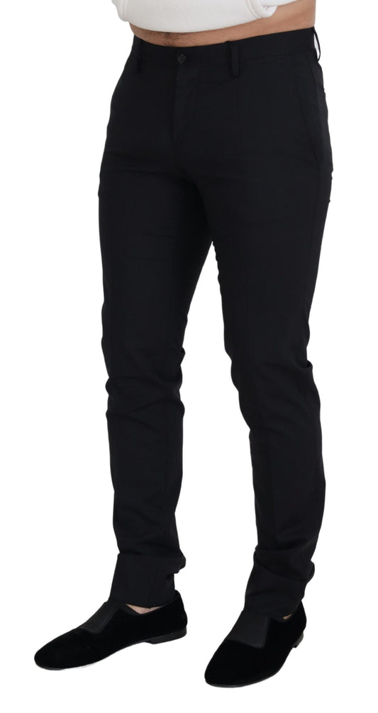 Pantalon chino habillé en laine noire