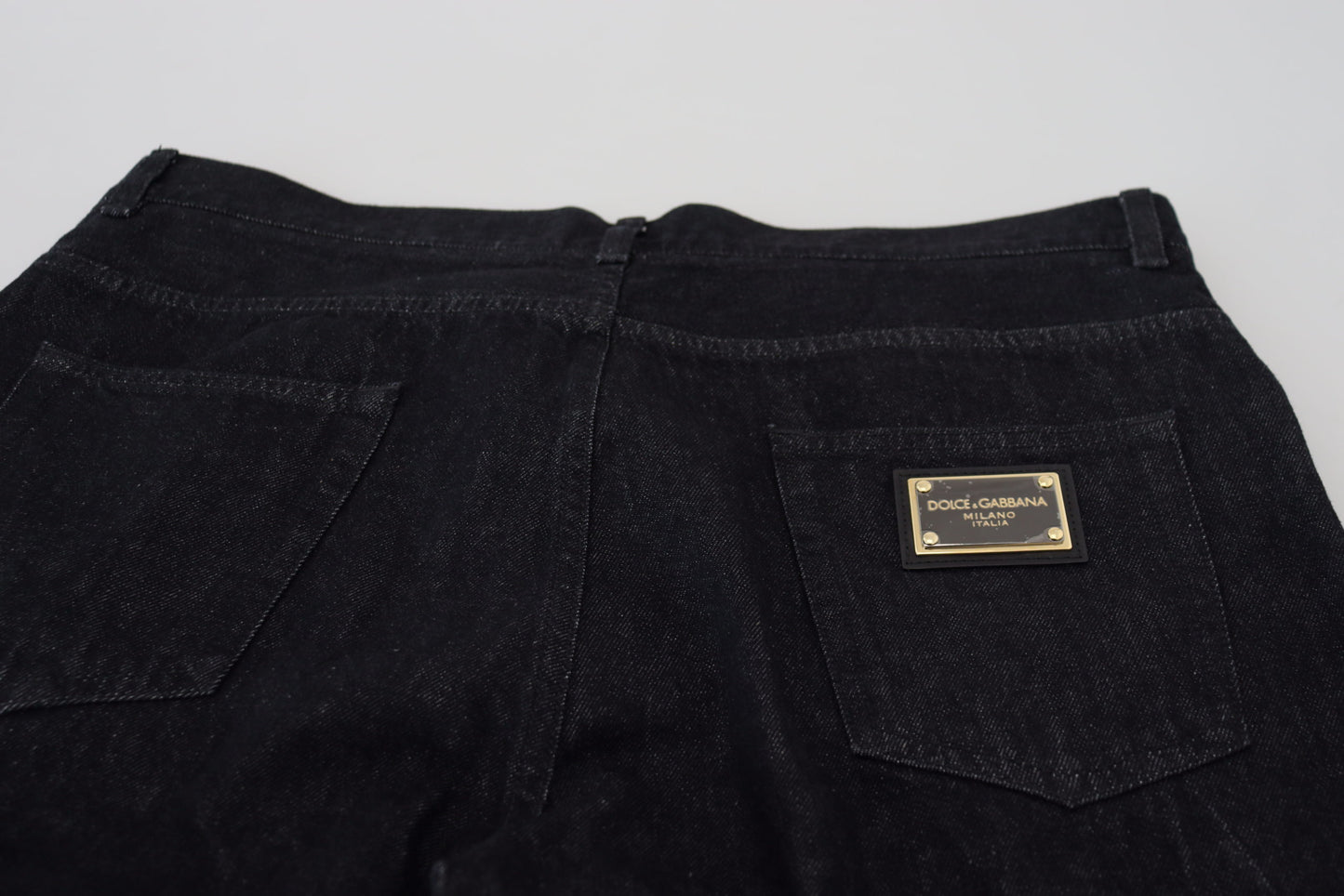 Vaqueros casuales de algodón lavado negro para hombre
