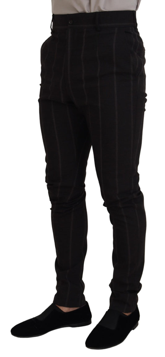 Pantalon chino formel en laine noire pour homme