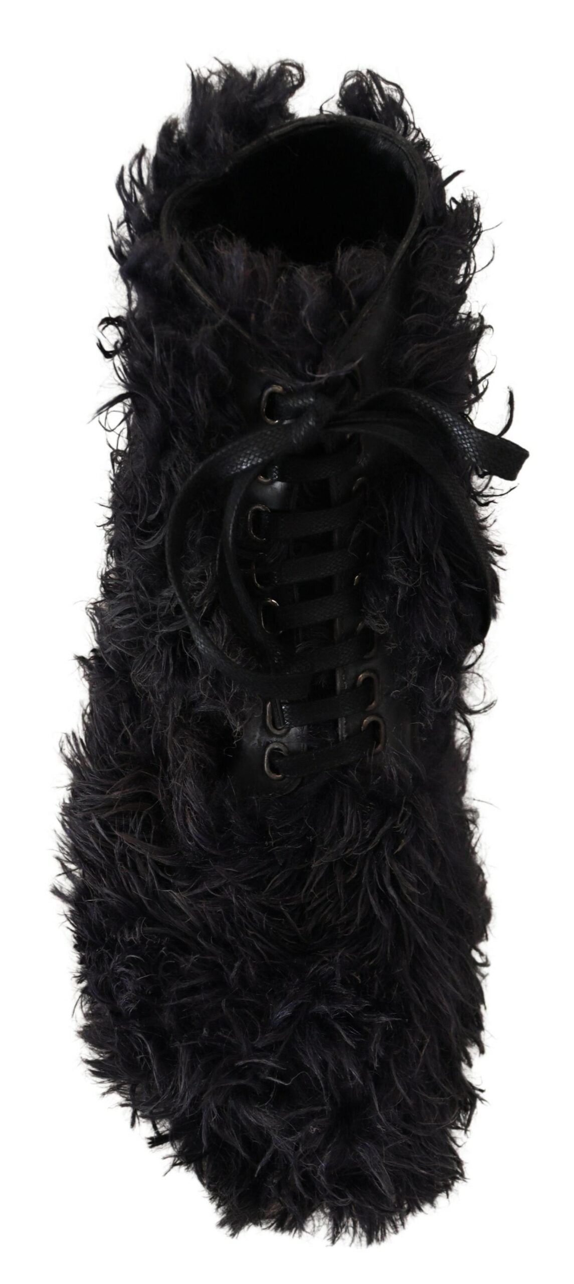 Botas de combate de piel de oveja negra