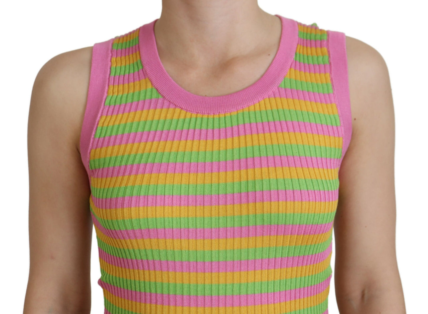 Débardeur en soie multicolore