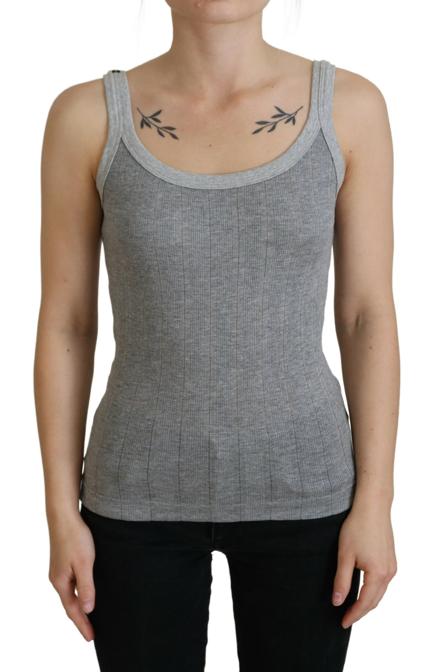 T-shirt débardeur Canotta en coton modal gris