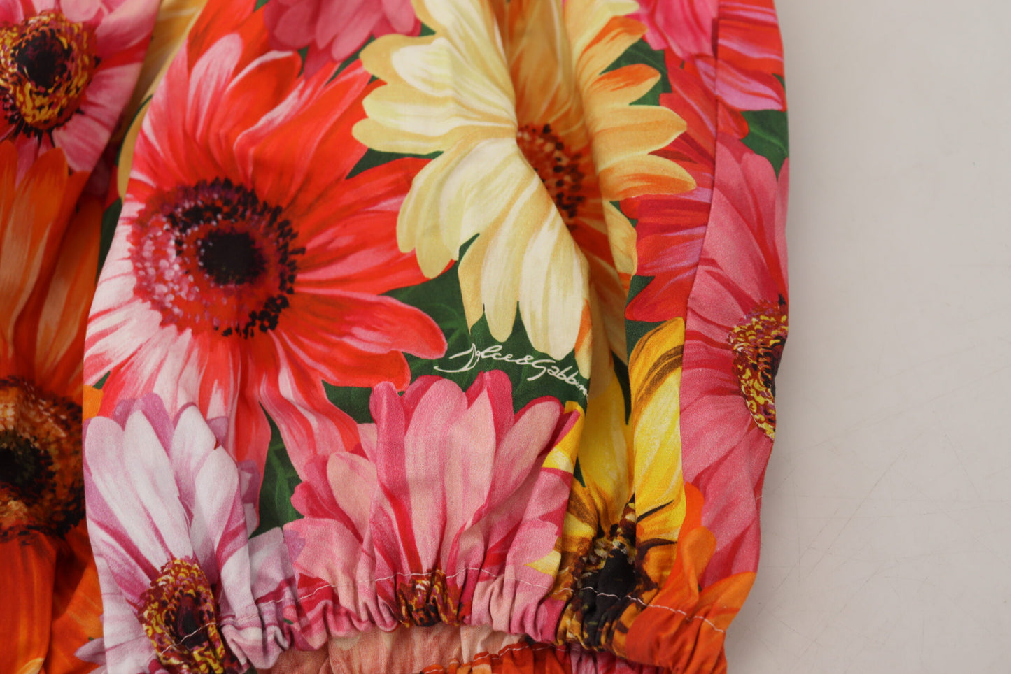 Blusa corta de algodón con estampado floral