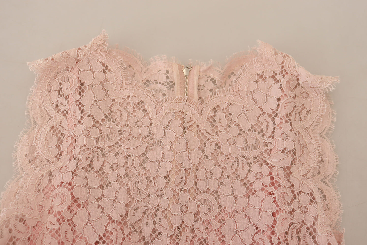 Chemisier sans manches en dentelle florale rose