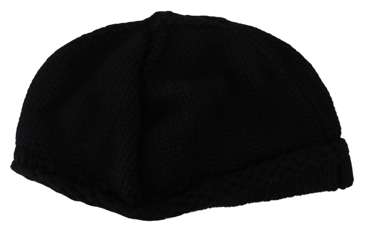 Gorro de lana virgen negra de invierno para mujer