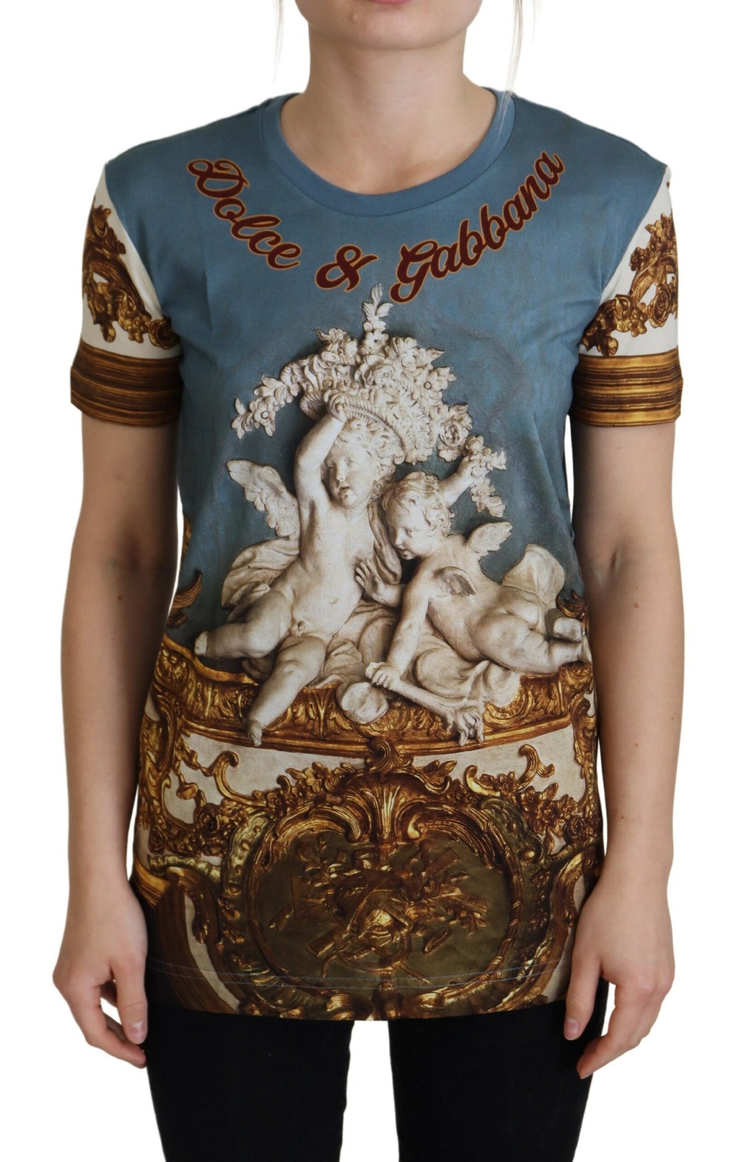 Camisa con estampado de ángel y logotipo DG multicolor