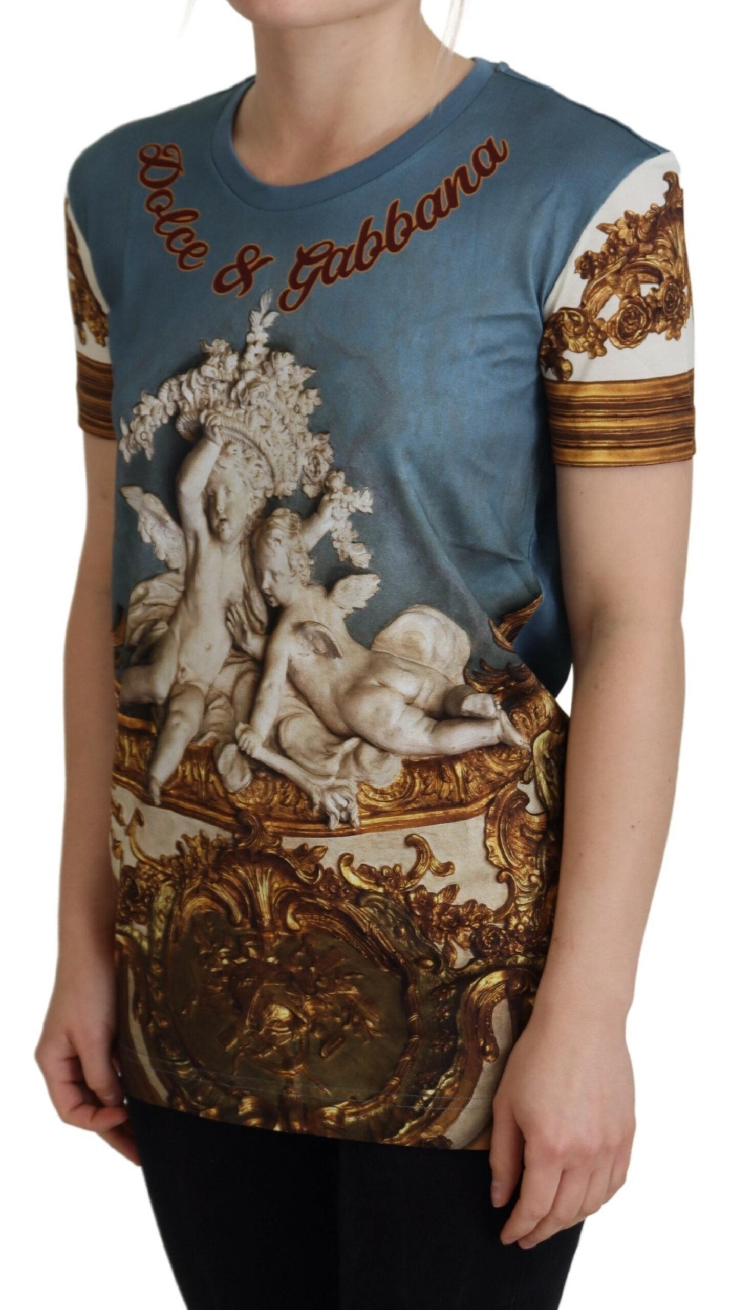 Camisa con estampado de ángel y logotipo DG multicolor