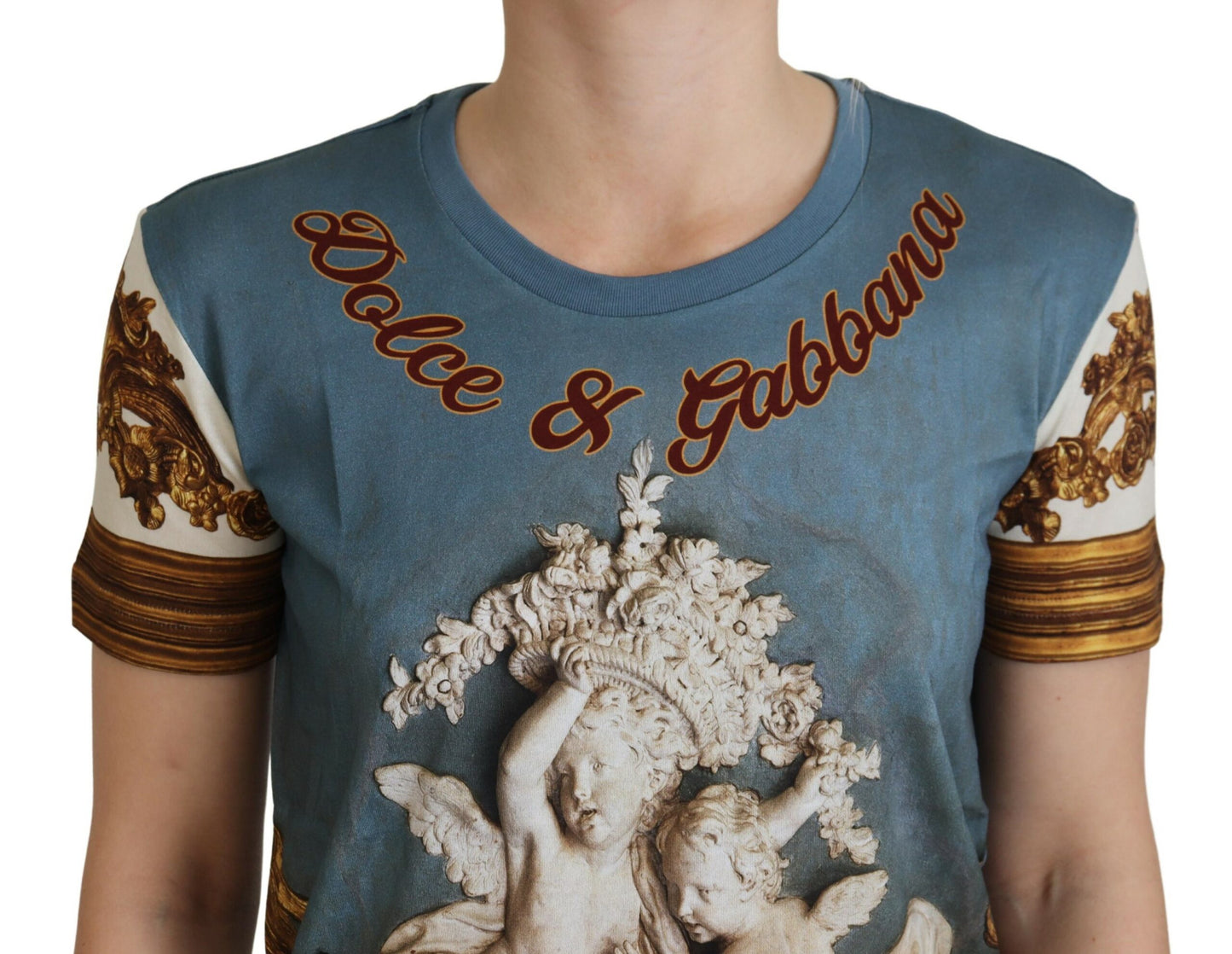 Camisa con estampado de ángel y logotipo DG multicolor