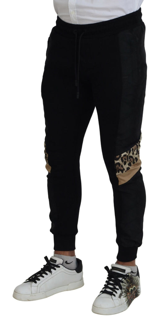 Pantalon de jogging skinny noir en polyester pour homme