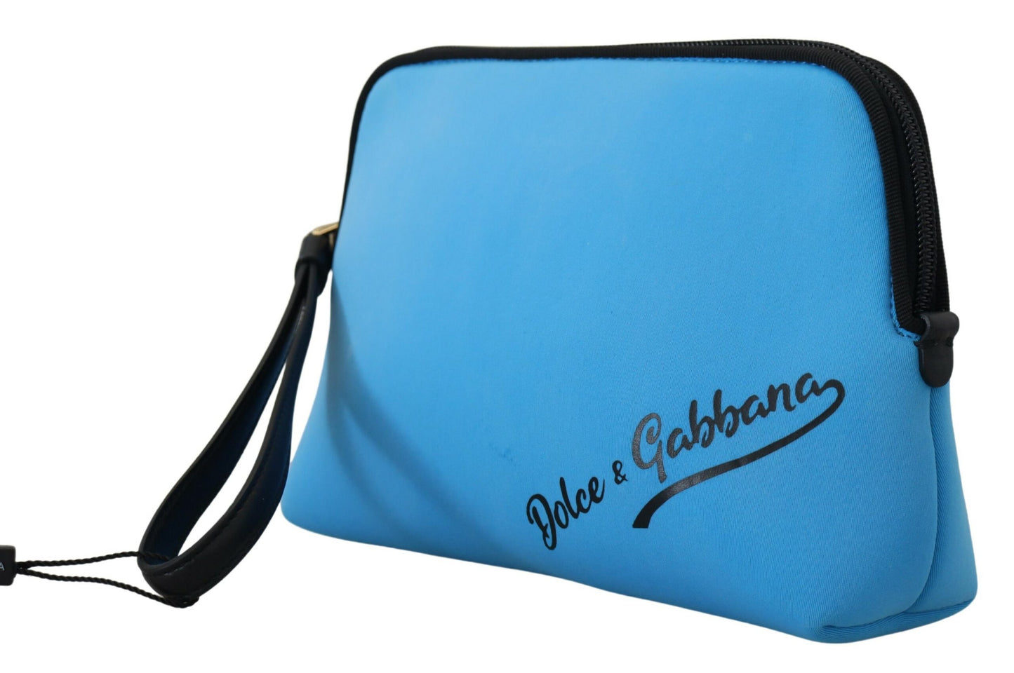 Trousse de toilette à imprimé léopard avec logo bleu
