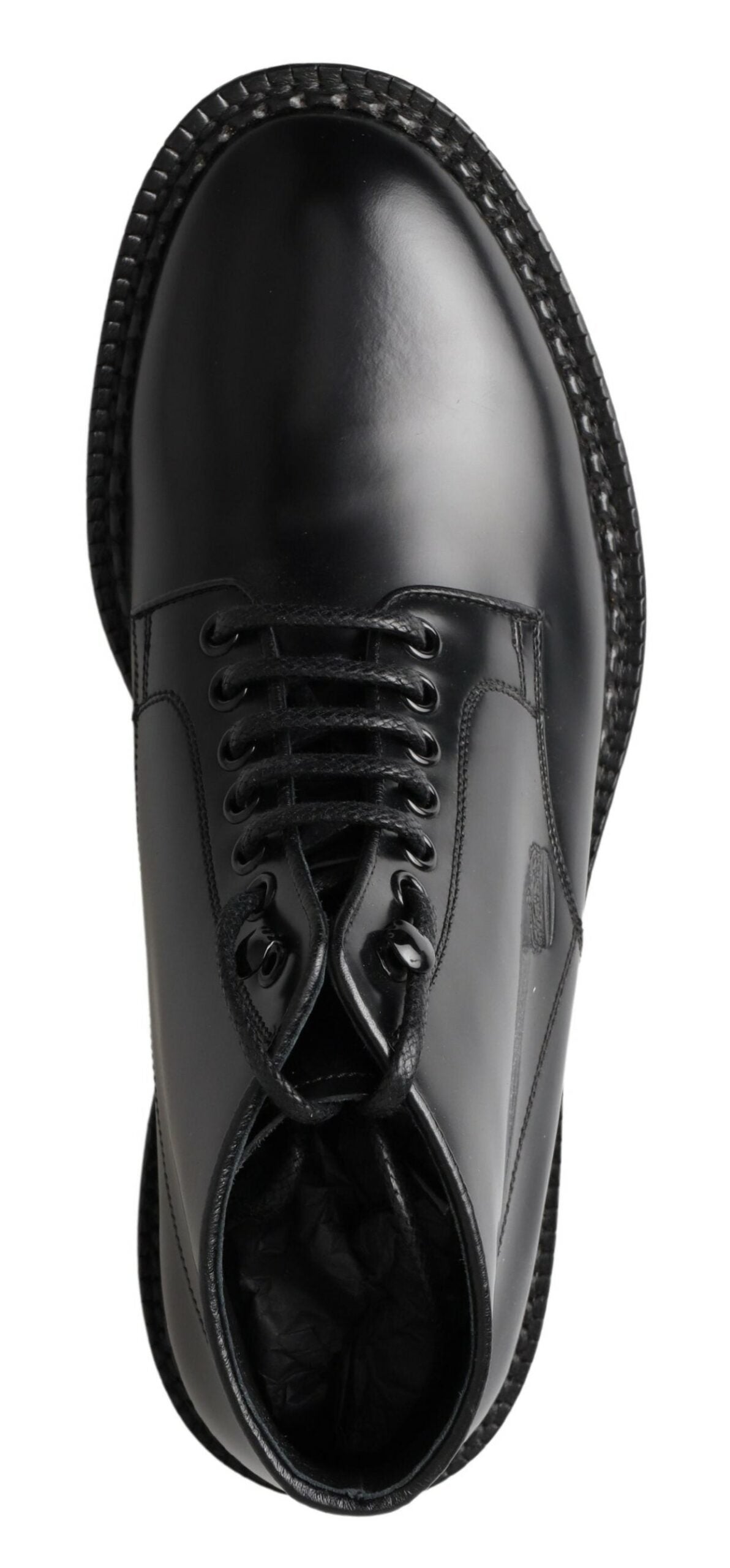 Botas cortas de cuero negro para hombre con cordones