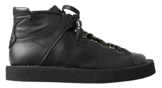 Botas elásticas de cuero negro sin cordones