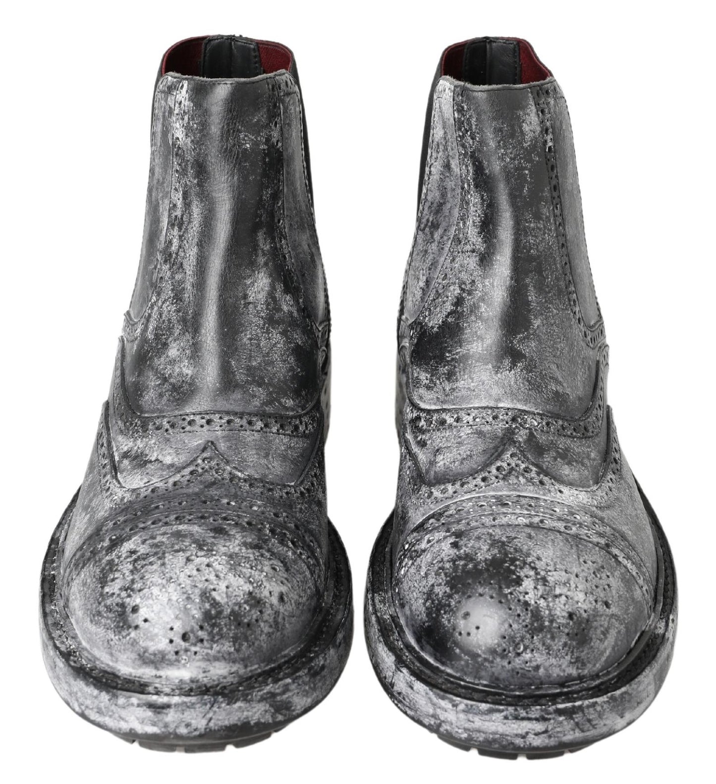 Botines de piel negros y grises