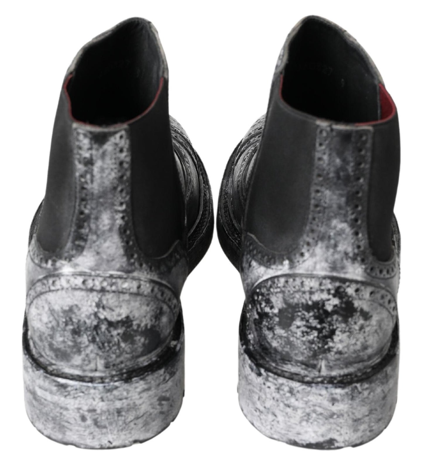 Botines de piel negros y grises