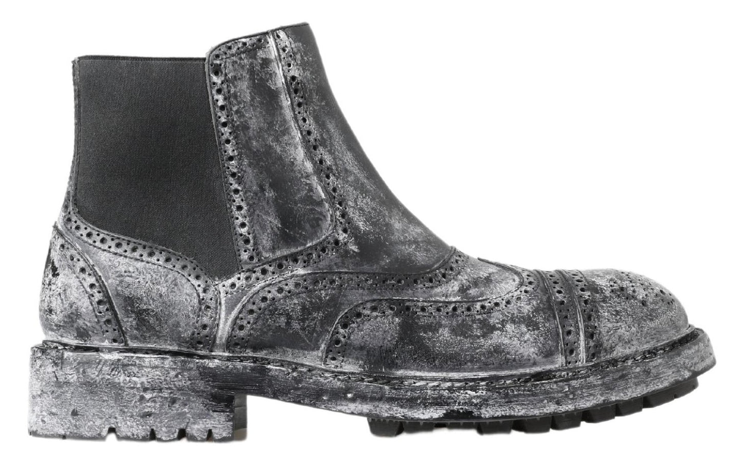 Botines de piel negros y grises