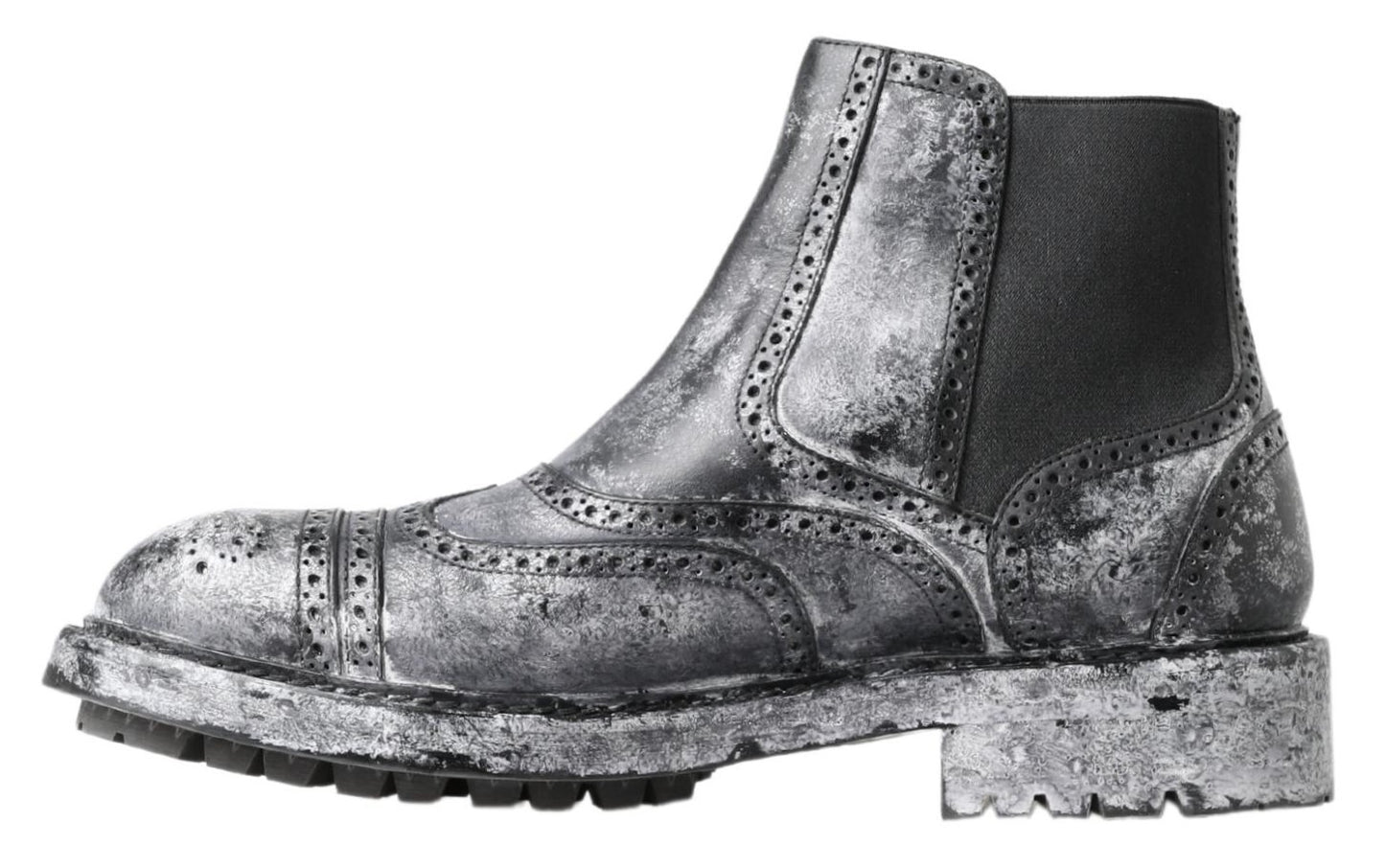 Botines de piel negros y grises
