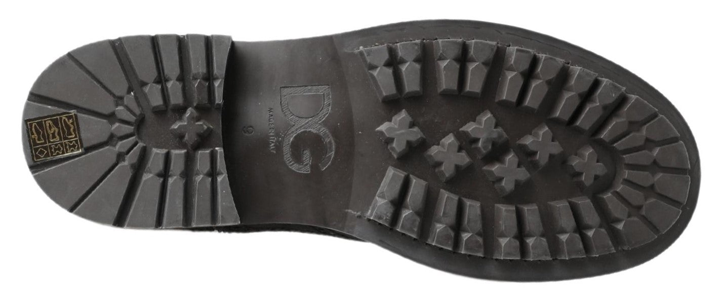 Botines de piel negros y grises