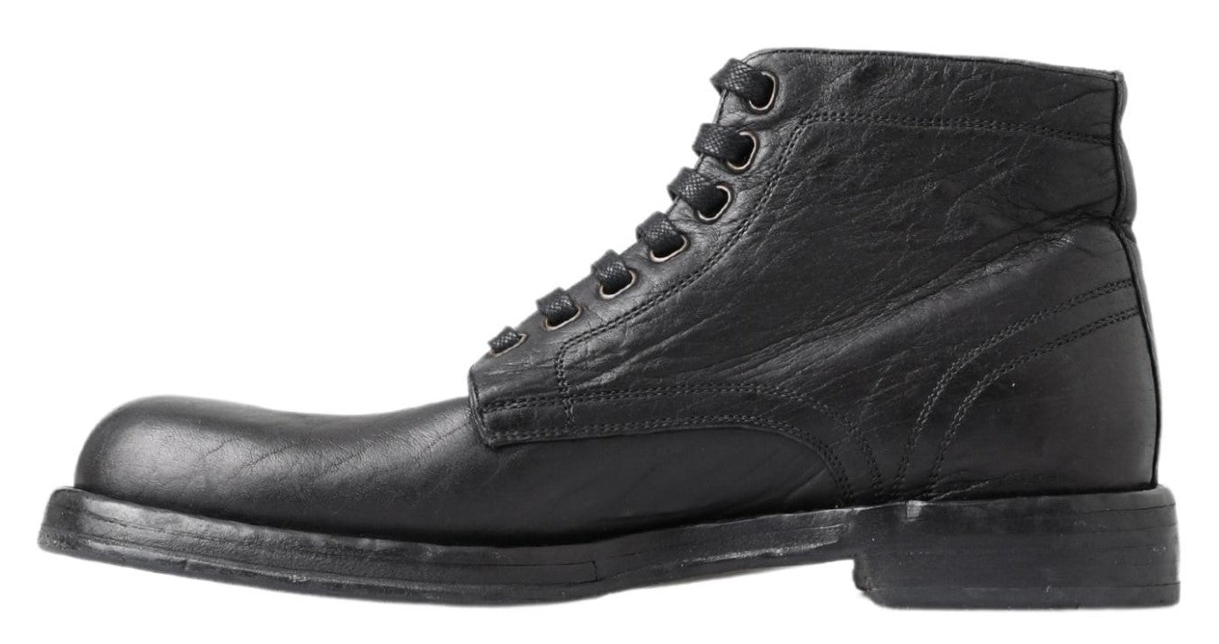 Botas Perugino de piel de caballo negro