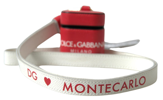 Étui pour Airpods en cuir rouge avec logo en métal doré