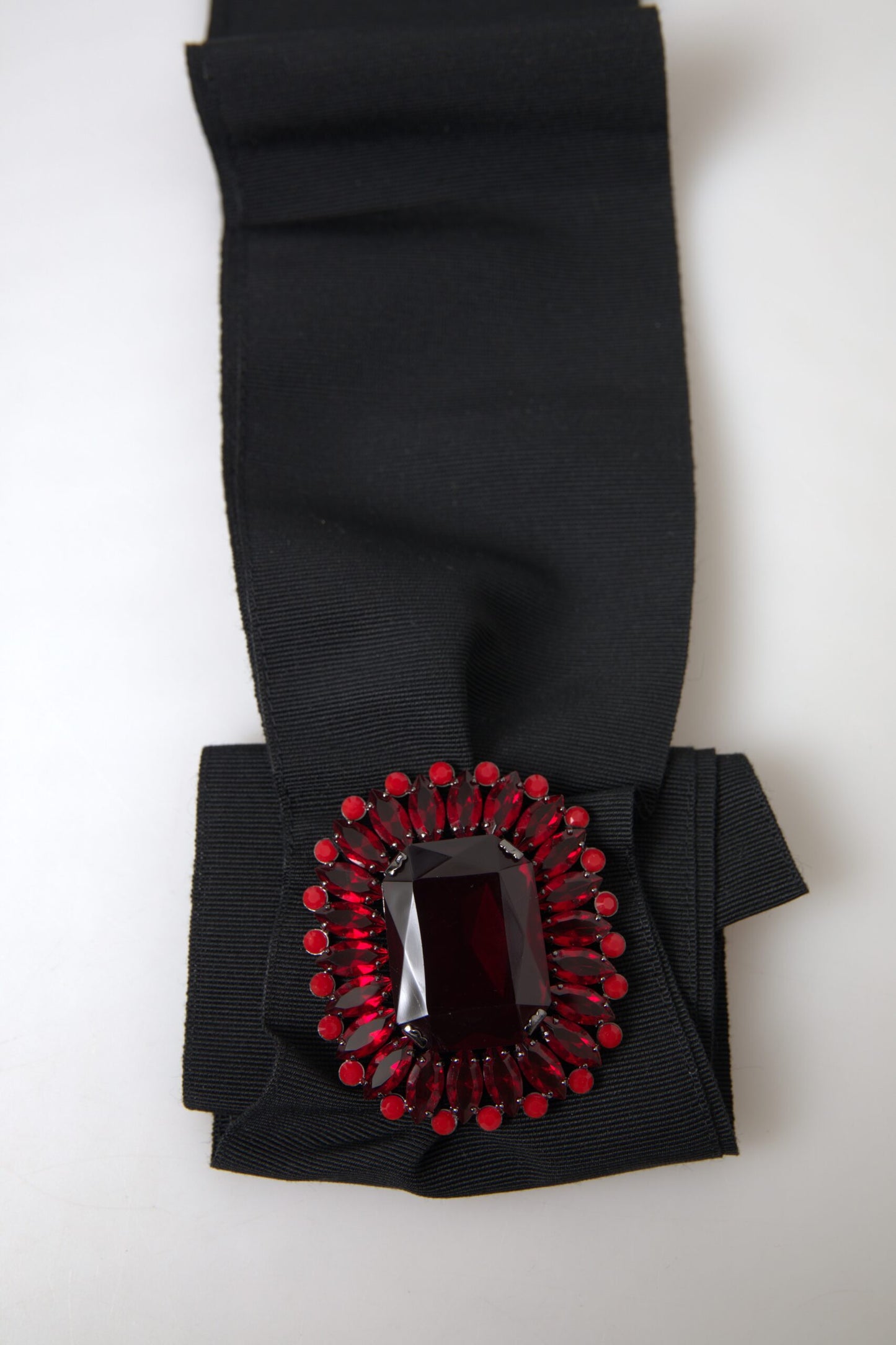 Ceinture large en laiton et cristal noir